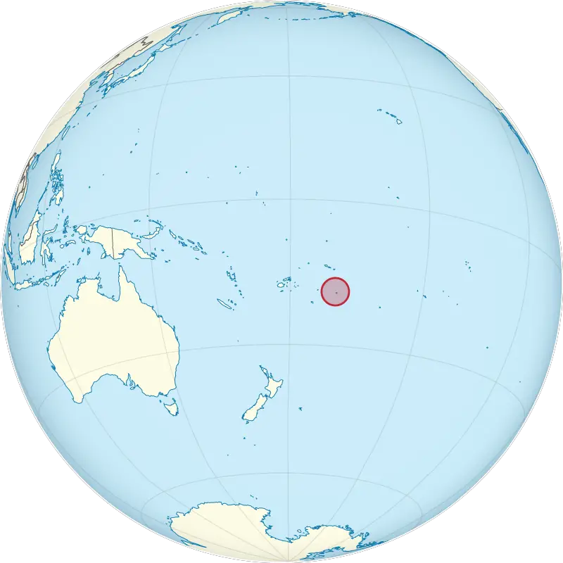 Niue on globe