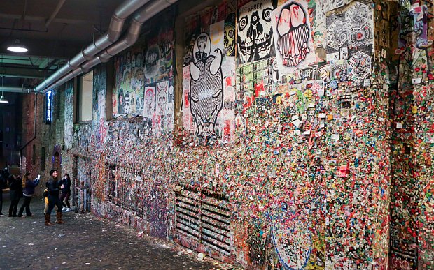 Gum Wall in Seattle--Procaffenation